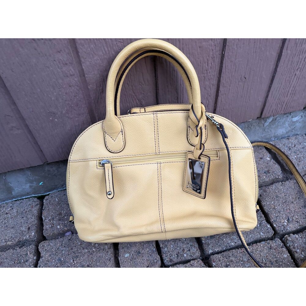 Y2k Pop of color streetwear, Brunch Purse,Tignanello Yellow Leather Satchel